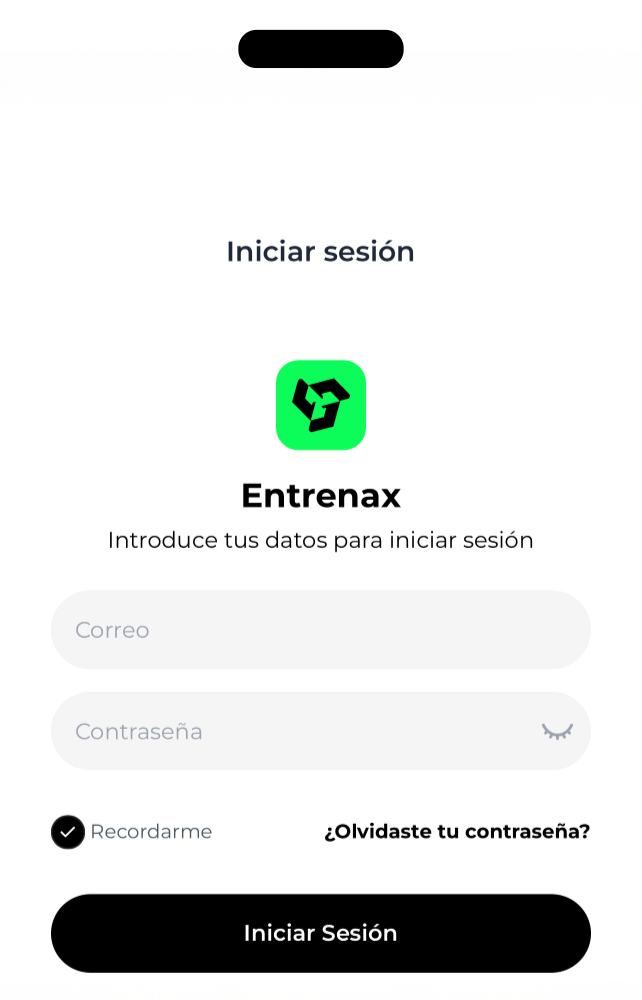 Vista de la app móvil